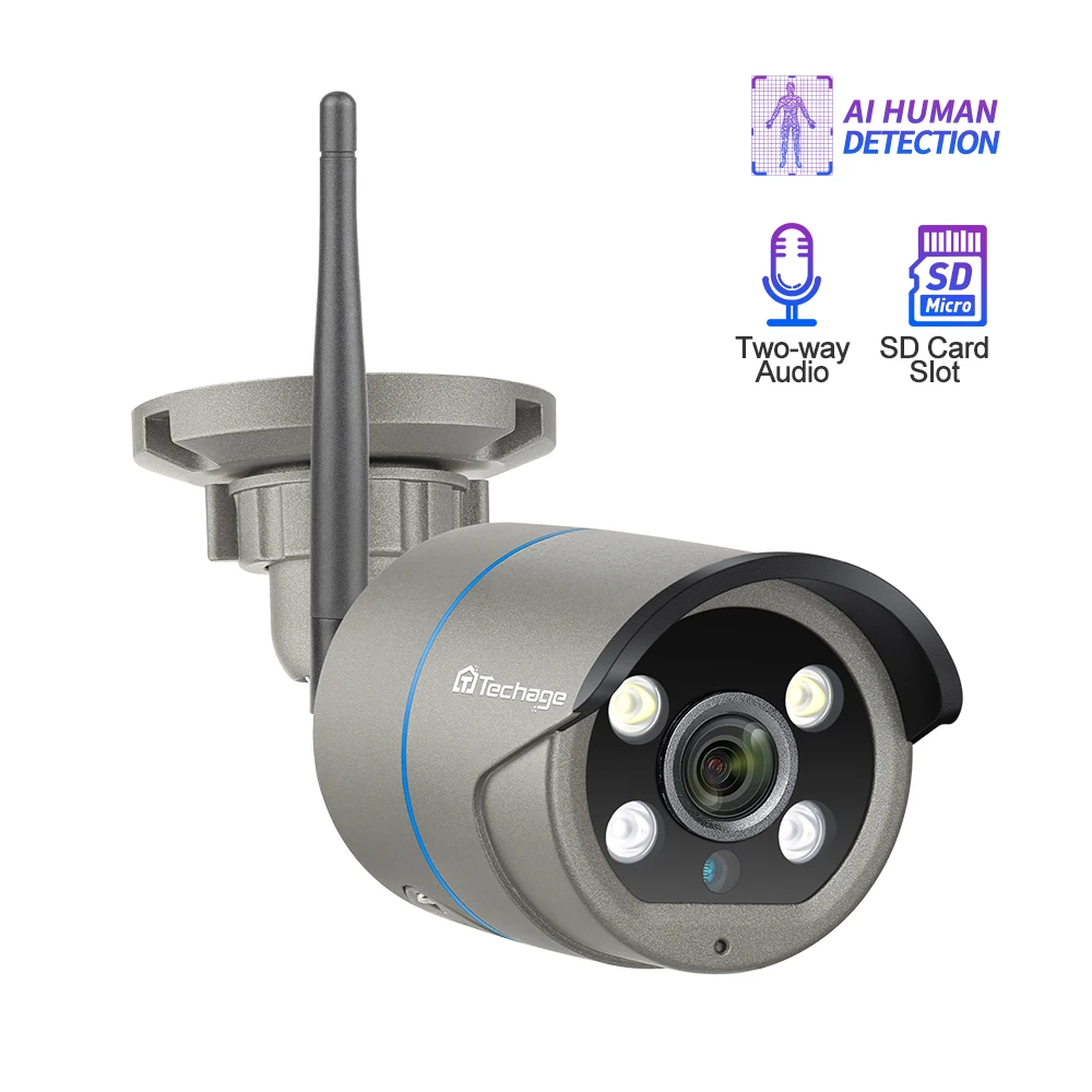 

1080P 2MP Wireless AI Camera Night Vision 2-Way Audio Record P2P Onvif Video Security Wifi IP Camera TF Card CCTV Surveillance
