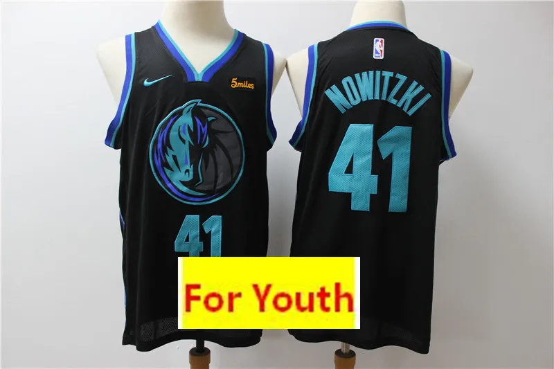 Даллас Молодежный бейсбол#41 Dirk Nowitzki#77 Luka Doncic#6 Кристапс Порзингис Детские майки