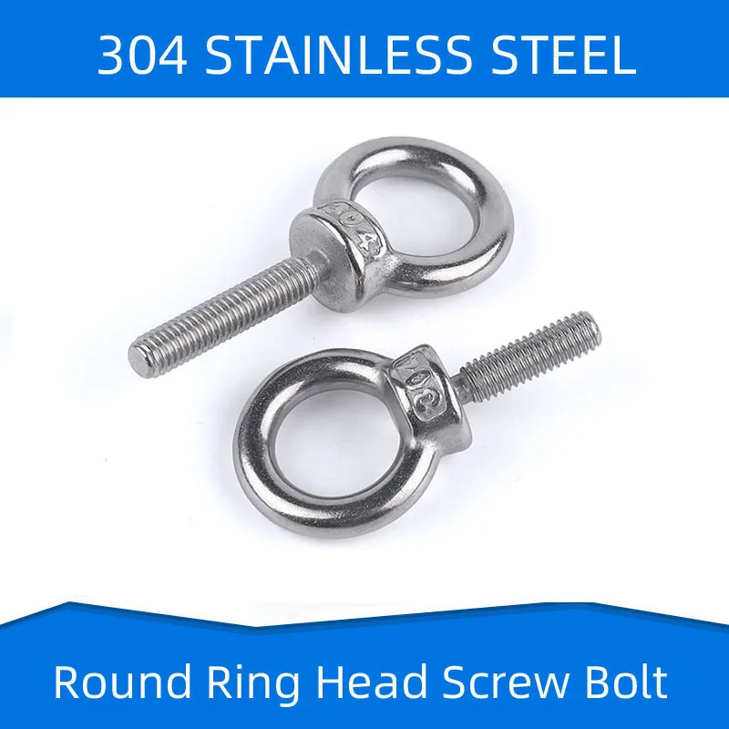 

304 O Shape Heavey Screw Bolt Stainless Steel Hoop screws Round Hook Lift Circle Ring Fastener M3 M4 M5 M6 M8 M10 M12 M14 M16