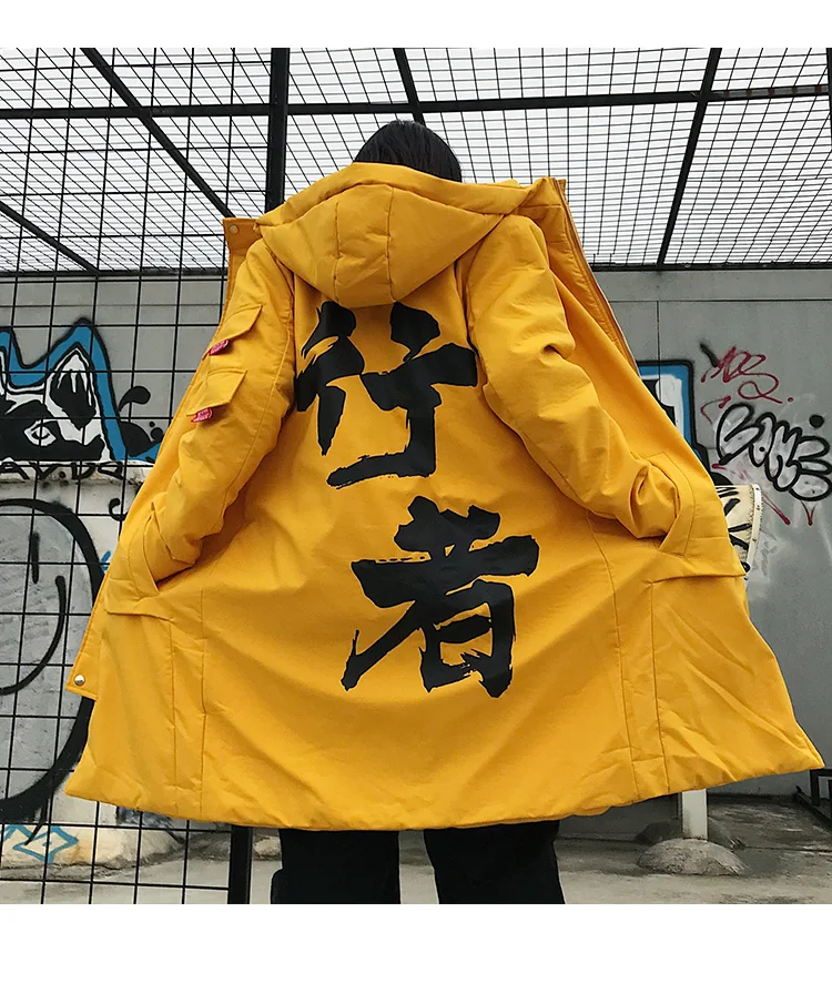 2019 зимняя модная Толстая куртка мужская теплая негабаритная дорожная куртка Kanji мужские длинные пальто мужские утепленные куртки SA-8