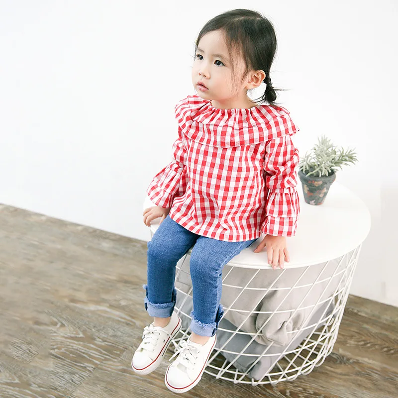 A mu hou детская одежда; сезон весна-осень; стиль; детская одежда в Корейском стиле для девочек; обтягивающие ультраэластичные креативные базовые джинсы