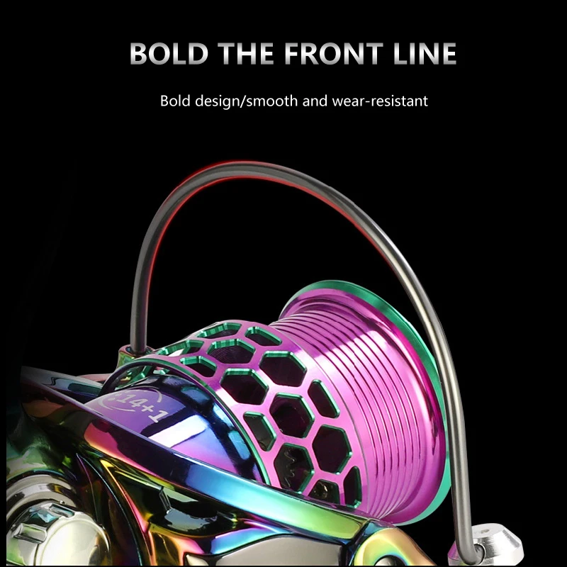 Fishing Reel Saltwater Freshwater 5.0:1 Fishing Coil Multicolor SK 800 1500 2500 Series Carved Spool Spinning
