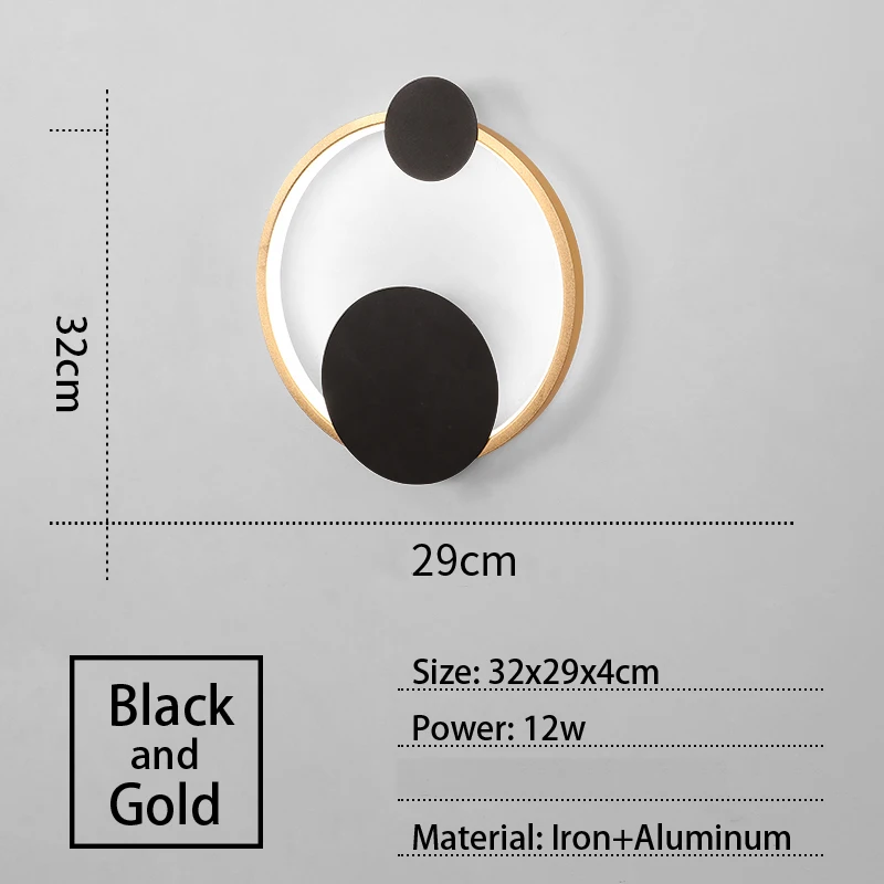 Round Gold Black