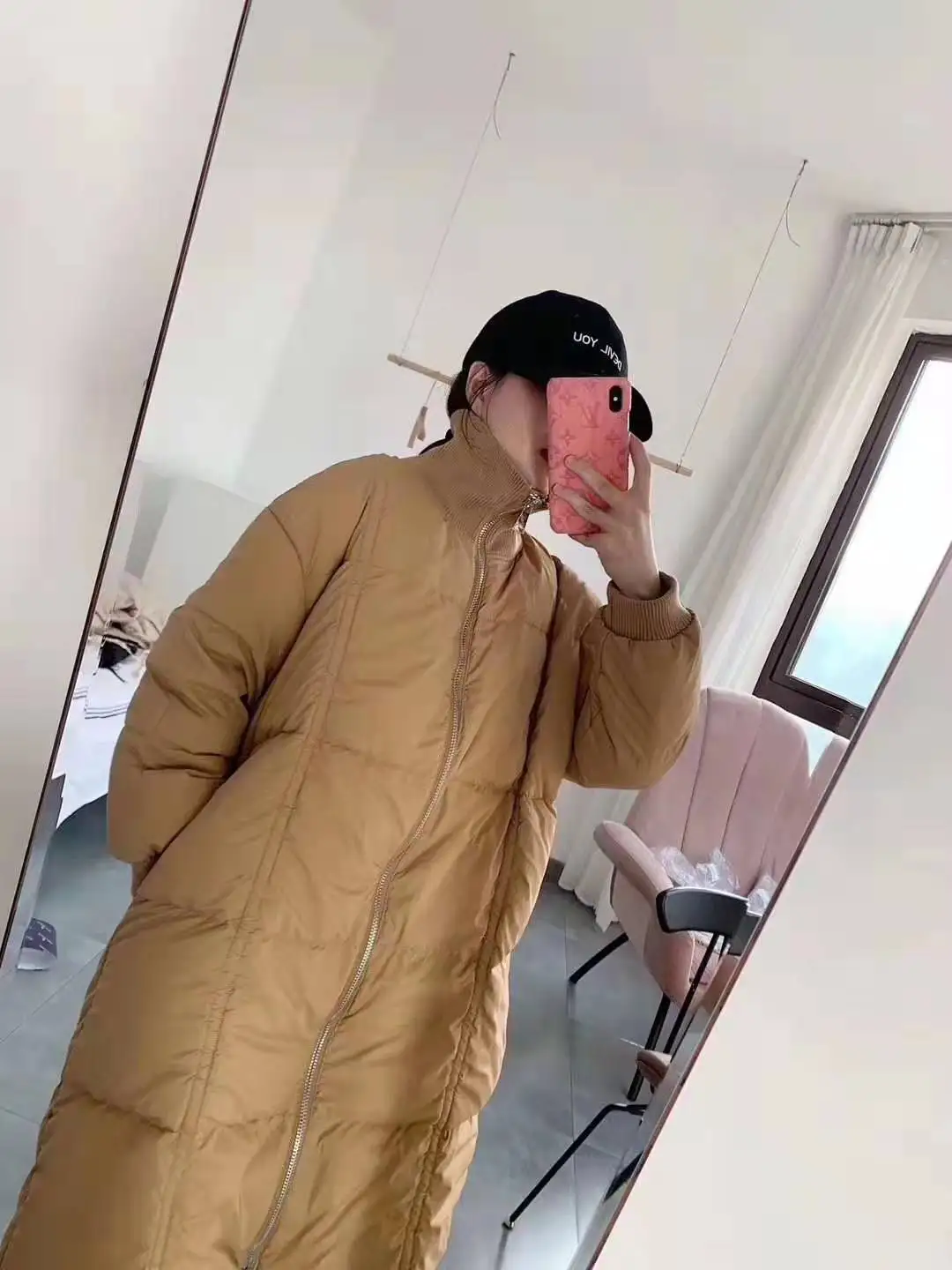 Down Jacket Female Long Parka White Duck Down Coat Autumn and Winter Korean Large Size Thin Loose Down Coat Parka NS1560