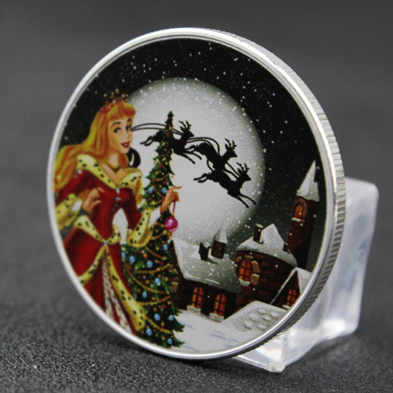 Игрушки для детей Рождественский подарок Принцесса монеты подарок Merry christmas серебряные покрытые монеты подарки коллекция ремесел