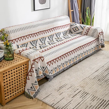 Tassel Sofa Throw Blanket Knitted Rugs Beach Towel Pet Mat Picnic Cloth Bedside Blankets Outdoor Bench Towel Bohemian Tapestry 2