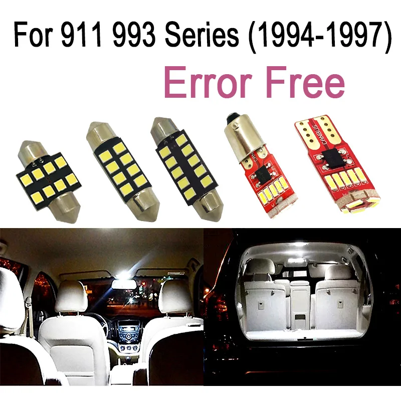 

9pcs Perfect White LED Interior dome map Light lamp Kit Package For Porsche for 911 993 series (1994-1997)