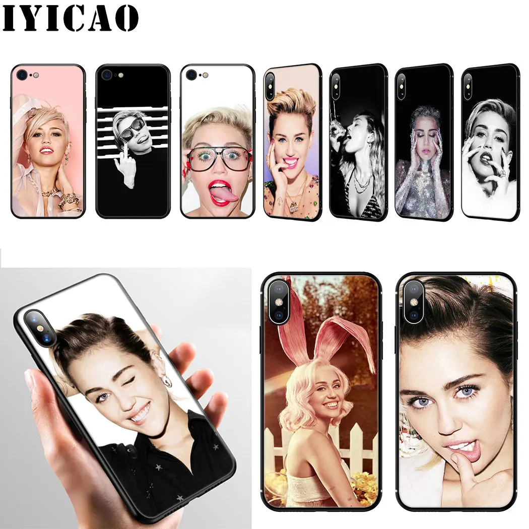 

IYICAO Singer Miley Cyrus Soft Silicone Case for iPhone 11 Pro Max XR X XS Max 6 6S 7 8 Plus 5 5S SE Phone Case