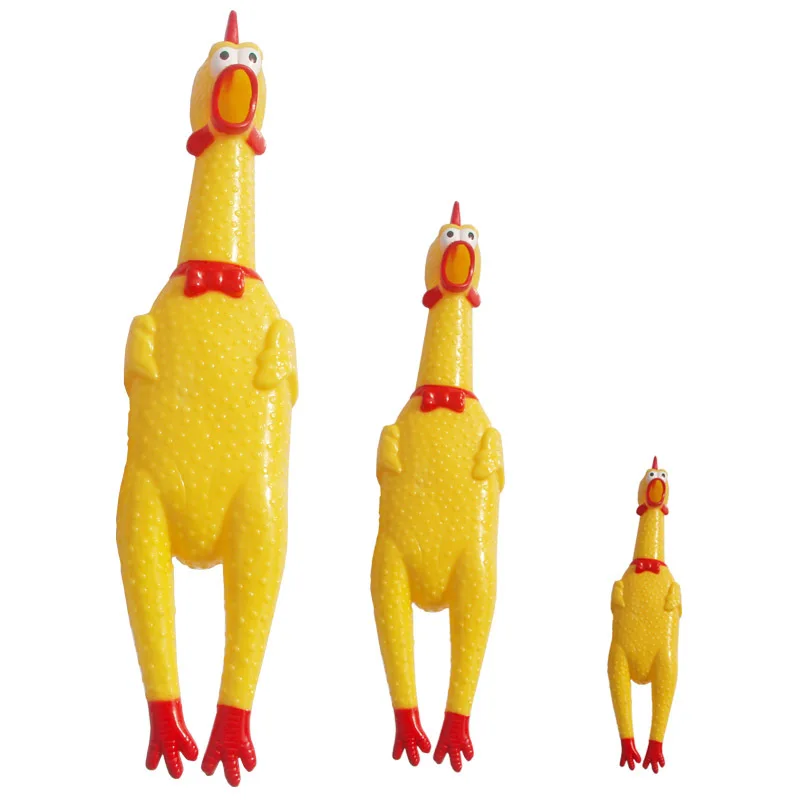 1 шт. резиновый кричащий цыпленок игрушка для маленьких детей сжимающая звучащая игрушка питомцы игрушечные собаки детская игрушка шутка 16 см 31 см 39,5 см