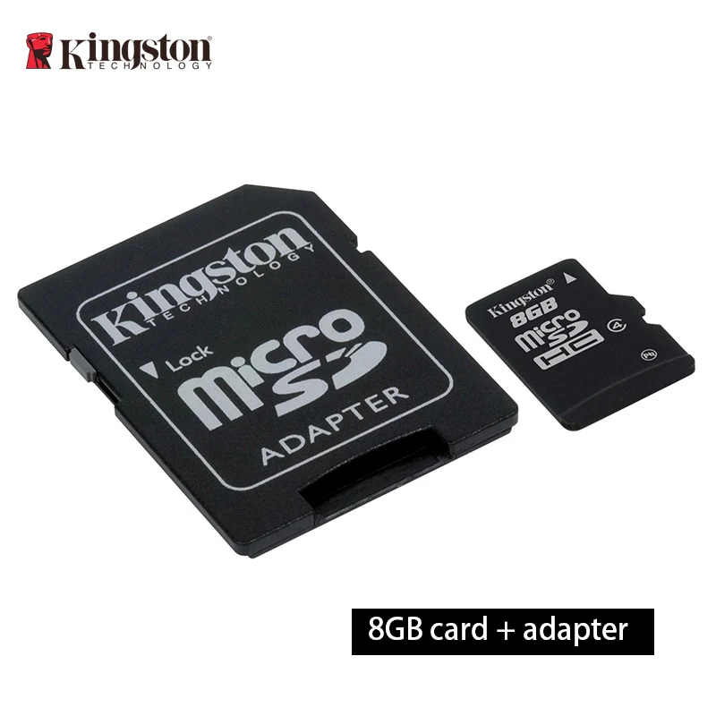 Карта памяти kingston, 8 ГБ, 16 ГБ, 32 ГБ, 128 ГБ, 64 ГБ, Micro sd карта, класс 10, флэш-карта памяти, Microsd TF/sd карта, адаптер/кардридер - Емкость: 8GB  adapter