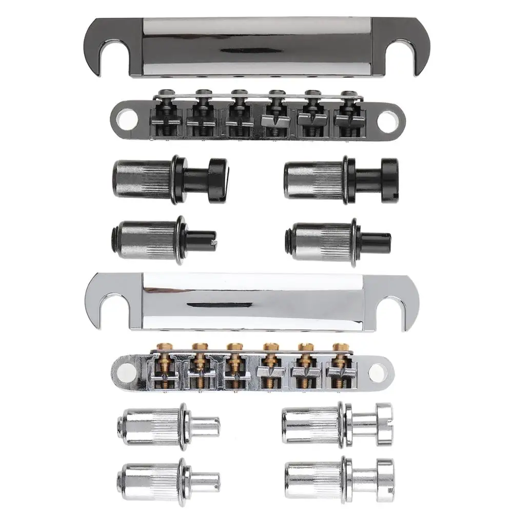 

6 струн, цинковый сплав, электрогитара, хвостовая часть, мостовое седло, стопорный ролик Tune-O-Matic для LP гитары, серебристый/черный на выбор