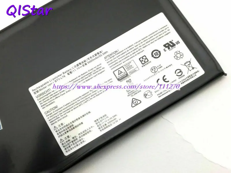 QISTAR 11,1 V 5000 мАч натуральная BTY-L76 MS-1771 ноутбук аккумулятор для MSI GS60 GS70 GS70 серии Тетрадь компьютер