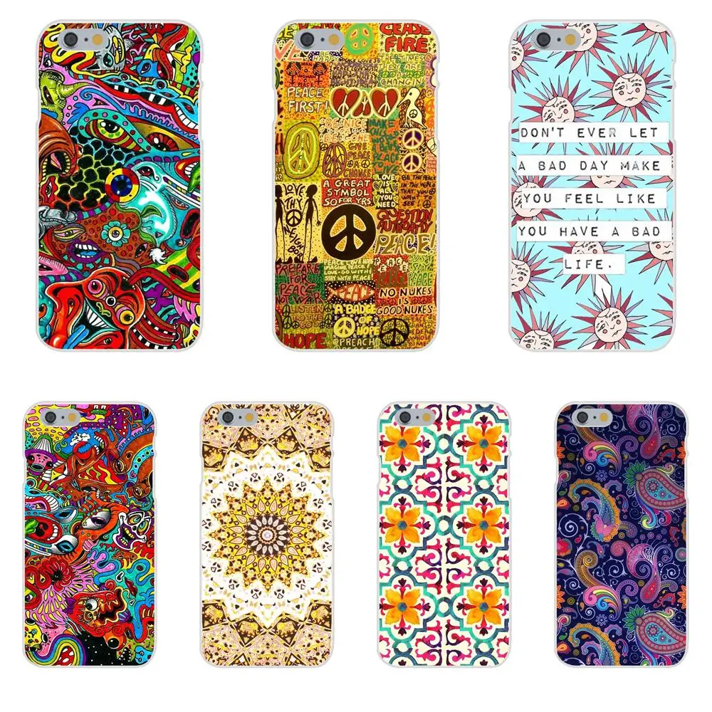 

Trippy Boho Hippie Peace Print Back Phone Case For Huawei P7 P8 P9 P10 P20 P30 Lite Mini Plus Pro Y9 Prime P Smart Z 2018 2019