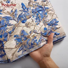 Kalume Fashion African Brocade Lace Fabric 5 Yards 2021 French Brocade Lace Fabric High Quality For Party Wedding Cloth H2623