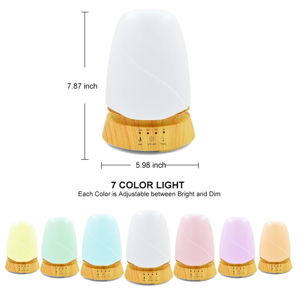 350ml Creative 7 Color LED Light Aromatherapy Atomizer Essential Oil Diffuser Aromatherapy Humidifier UK Plug