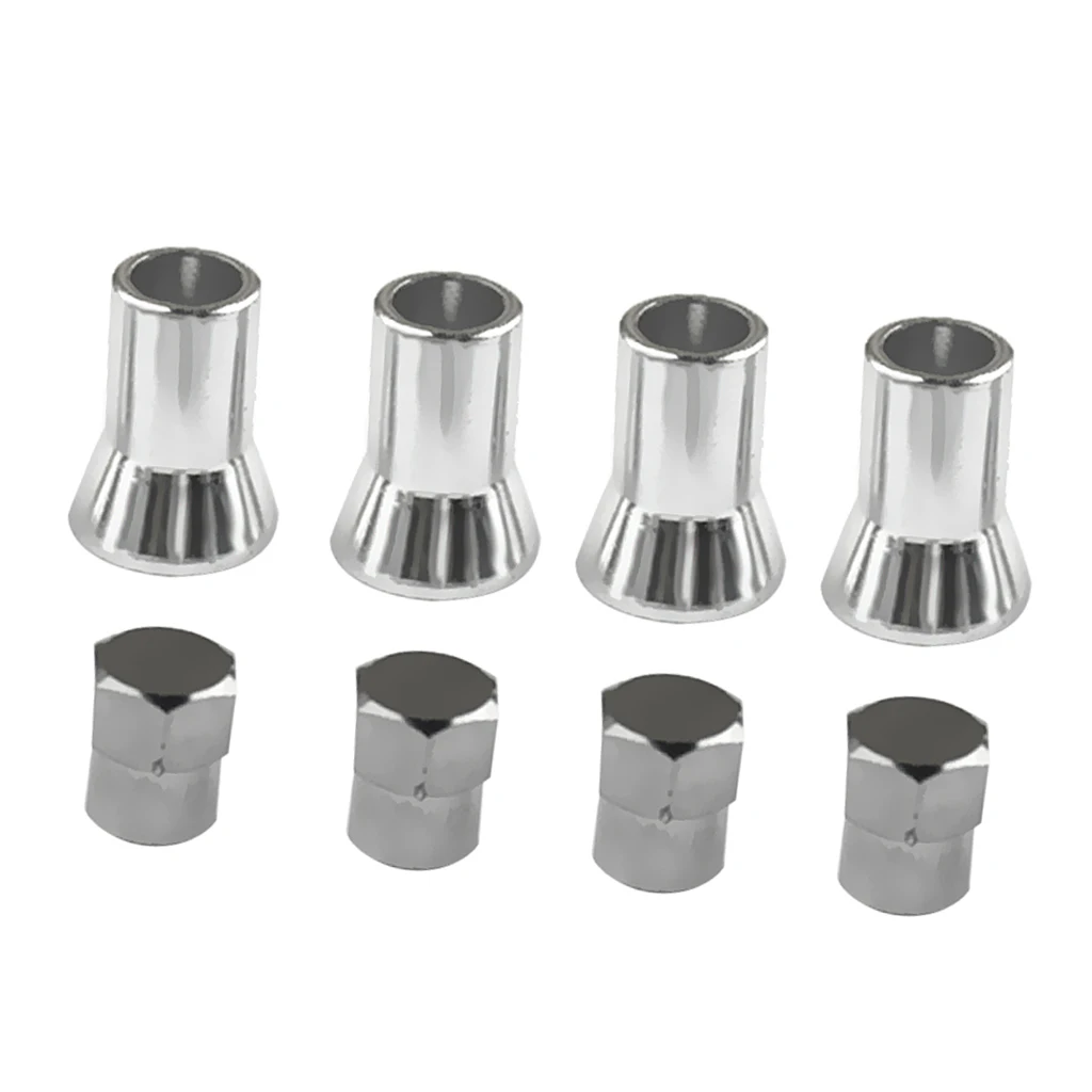 8 Pairs Car Truck TPMS Tire Valve Stem Caps Sleeve Covers Chromed Plastic