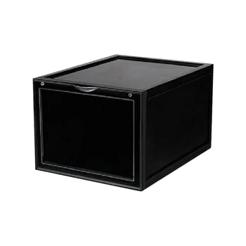 

Drop Front Entry Stackable Shoe Storage Box Bins Sneaker Boxes Organizer