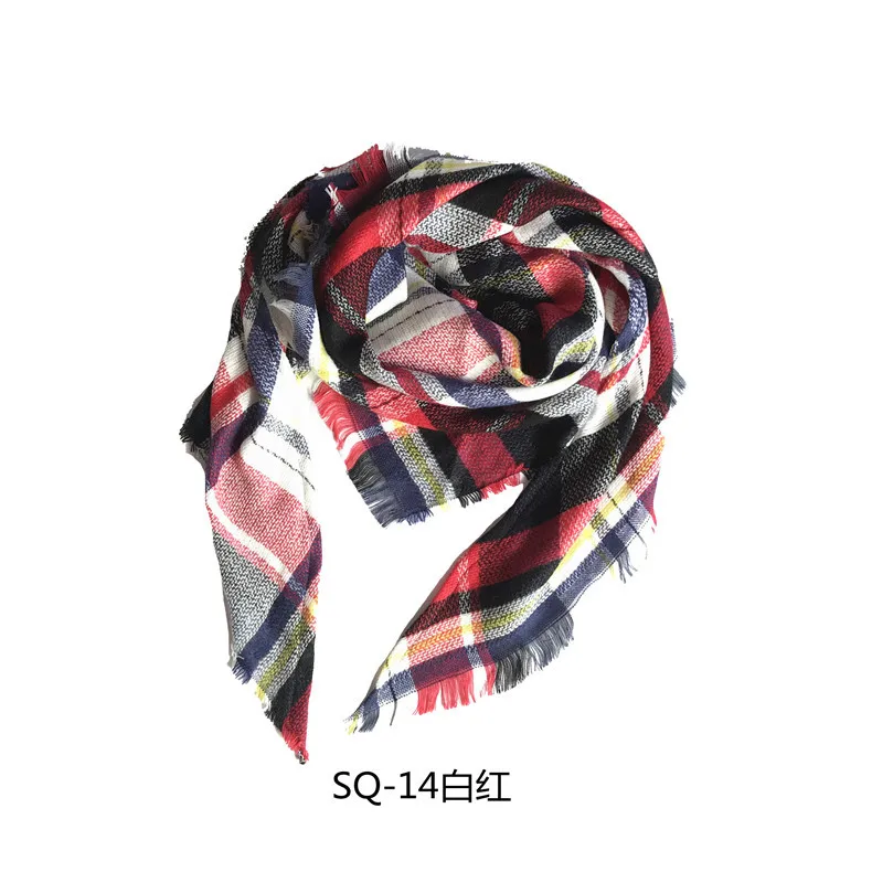 Серебристый New style imitation cashmere children's plaid square towel scarf triangular scarf shawl around neck Tonglu in autumn - Цвет: Серебристый