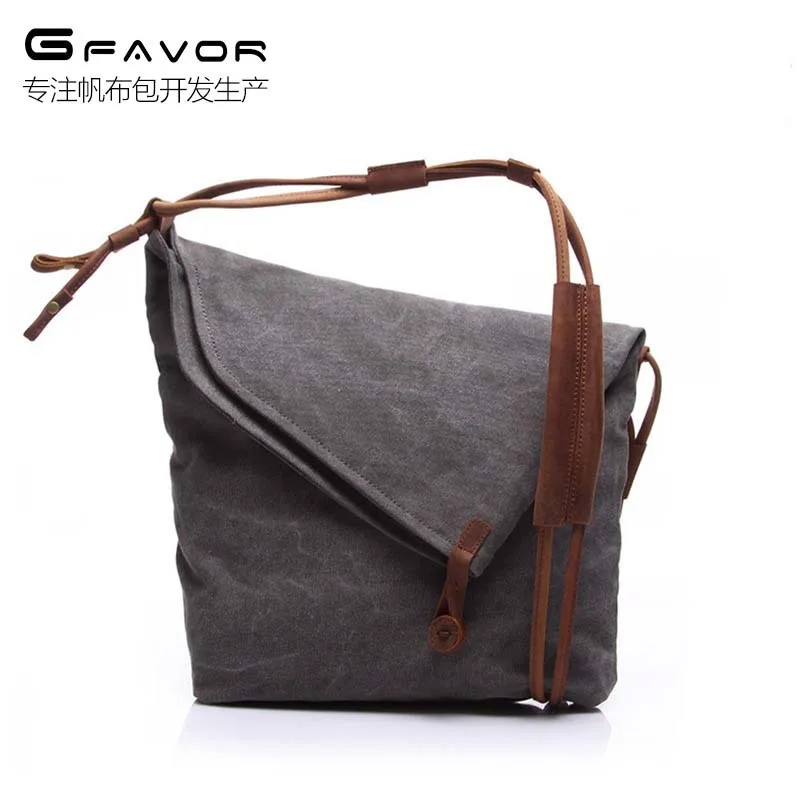 

SOURCE Hot Selling Retro Men Canvas Bag Men's Crossbody Bag Horse Leather Men's Bag Literature And Art Trend Female Backpack