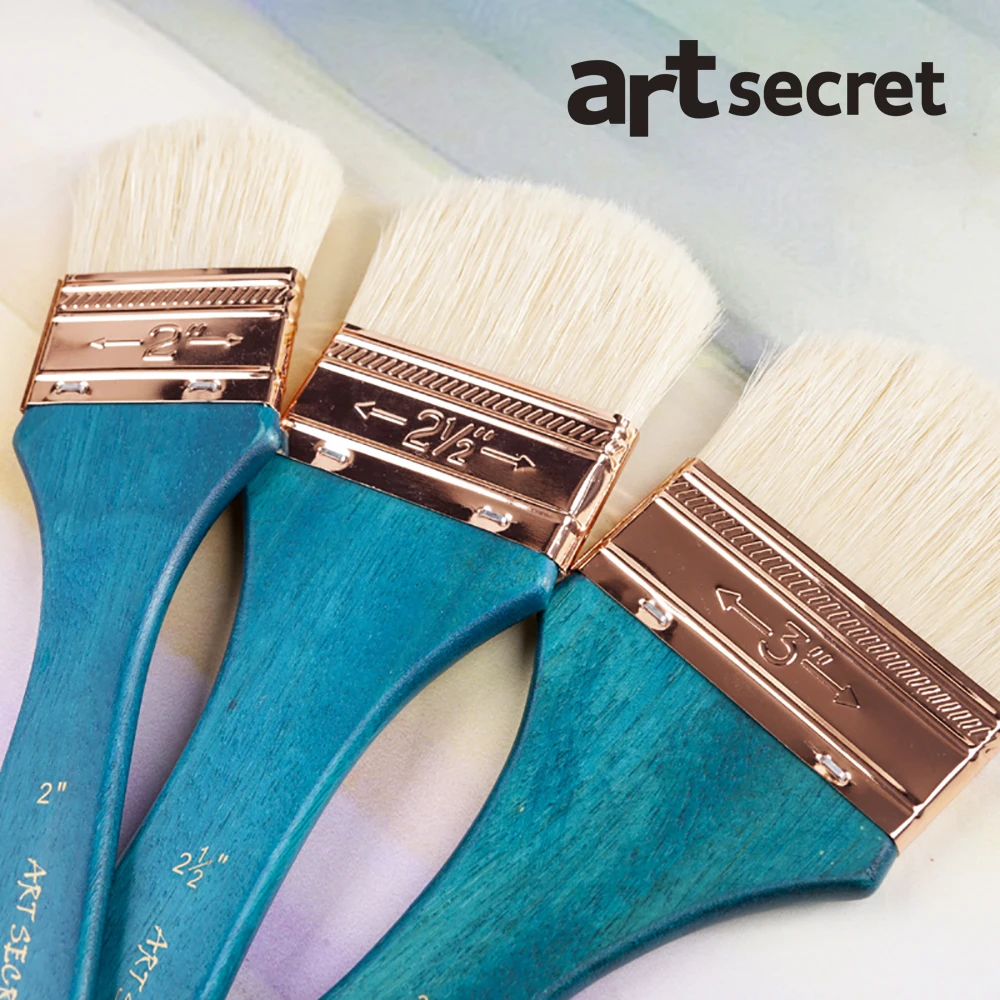 ArtSecret Pinselborsten, blauer Griff, Edelstahl-Ferrule, Schrubben, Kunst-Malwerkzeug für professionelle Maler 4504 – Detail 4