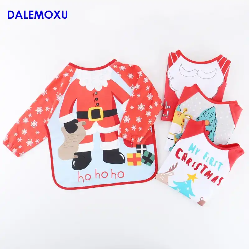christmas bib with sleeves