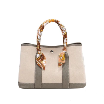 

Women Tote Bag Canvas With Leather Luxury Brand Designer Large Woman Shoulder Bag Wide Strap Female Shopping Purse