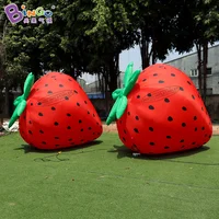 Customized 2.5M Length Inflatable Strawberry Model For Event / Giant fruit Balloons For Yard Decoration - BG-Z0226 1