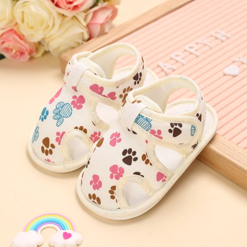 2021 NEW 0-18Months Kids Newborn Baby Boys Fashion Summer Soft Crib Shoes First Walker Anti Slip Sandals Shoes Soft Sole