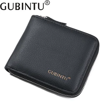 

Gubintu European Full-Grain Leather Men's Wallet Zipper Leather Wallet Multi-Function Wallet Coin Purse Factory Outlet