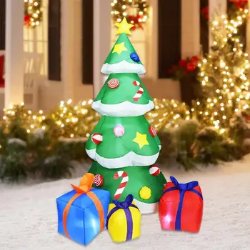 

Led Christmas Inflatable Tree With Inflator Fan Draw Rope Merry Christmas Decoration Outdoor Market Home Xmas Tree Gift New Year