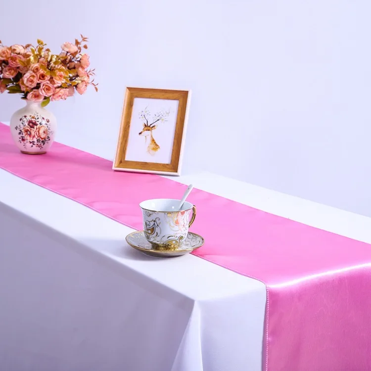 Multi-Colored Silk Table Runner Decoration For Lawn Wedding Home Event Party Supplies Table Cover Runner Tablecloth Accessories