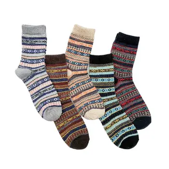 

5 Pair Men Warm Winter National Thick Dot Business Male Wool Socks Casual Sock High Quality and Brand New