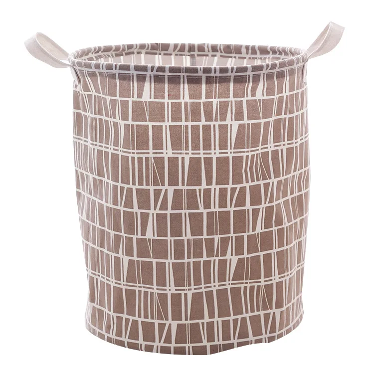 Brown geometry Collapsible Storage Bucket Waterproof Storage Bucket Bathroom Dirty Clothes Storage Basket Laundry Basket Laundry Basket - Цвет: Brown geometry