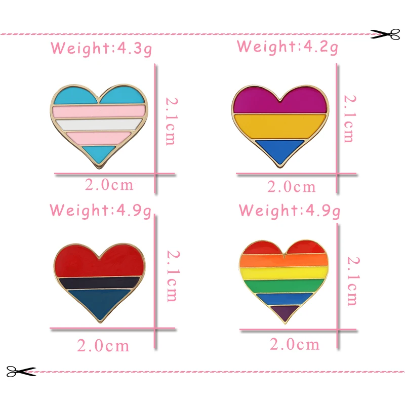 Spilla Arcobaleno Pride LGBTQ Progress – A Forma Di Cuore, Glitter Acrilico, Gay Lesbica Trans - 2