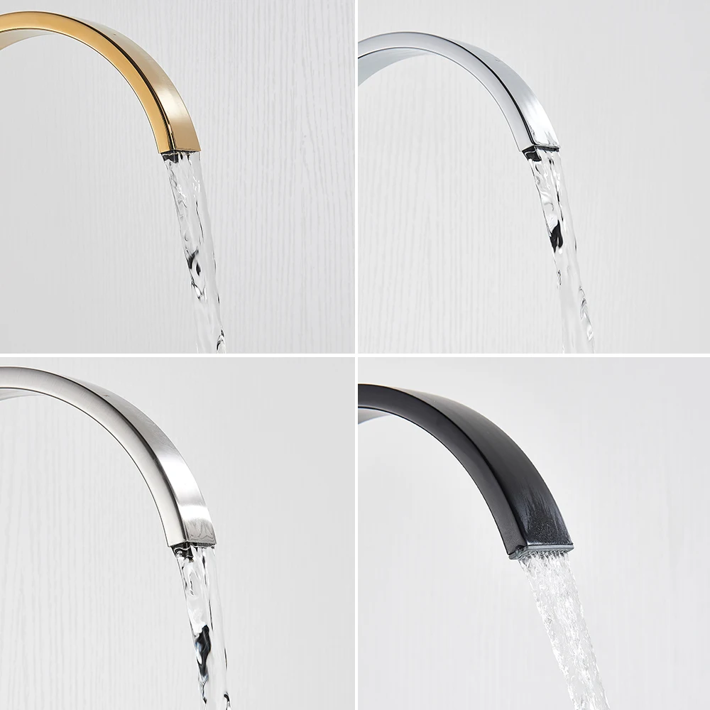 Chrome Floor Mounted Bathtub Shower Faucet Black Bronze Square free standing Crane with shower hand Hot Cold Mixer Tap 2