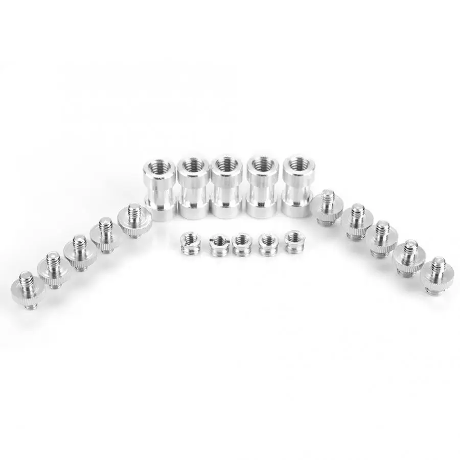 Camera Accessories Screw Mount Adapter Metal Screw Adapter 15pcs/20pcs 1/4 Inch to 3/8 Inch Male Female Converter Threaded Adapter Screws For Light Stand Flash