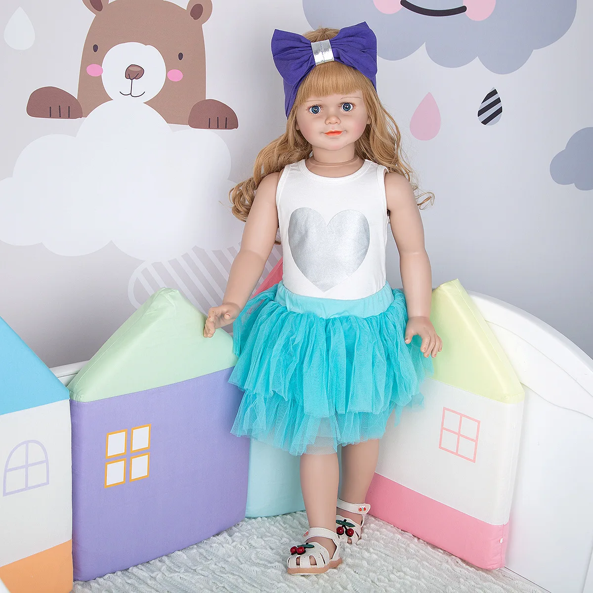 

KEIUMI 30 inch full vinyl silicone reborn baby doll like real 2 years old baby size toddler girl model can stand doll toys gift