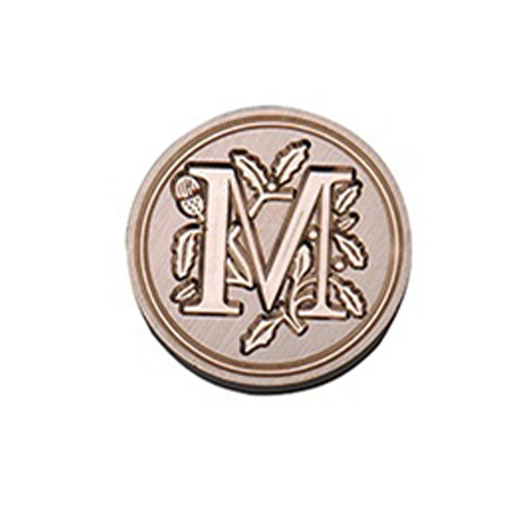 M Sealing Stamp Letters Brown Customize Vintage Envelope Candle Seal Fire Candle Seal European Alphabet A-Z 1 Set Logo Decor - Цвет: M