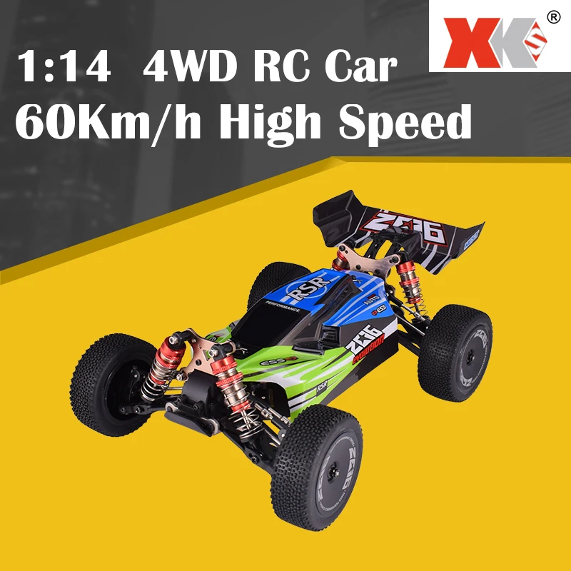 Зеленый Wltoys XK 144001 1:14 2,4 ГГц RC автомобиль 60 км/ч высокая скорость RC гоночный автомобиль RC багги 4WD Электрический внедорожный Дрифт Abosber автомобиль красный/зеленый - Цвет: Зеленый