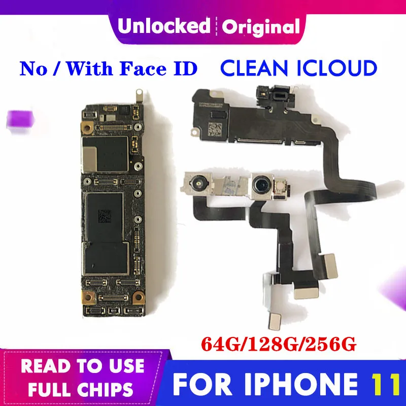 100% Original Unlocked Free iCloud for iPhone 11 Motherboard with full chips Main logic board Good Plate MB LBS | Мобильные телефоны