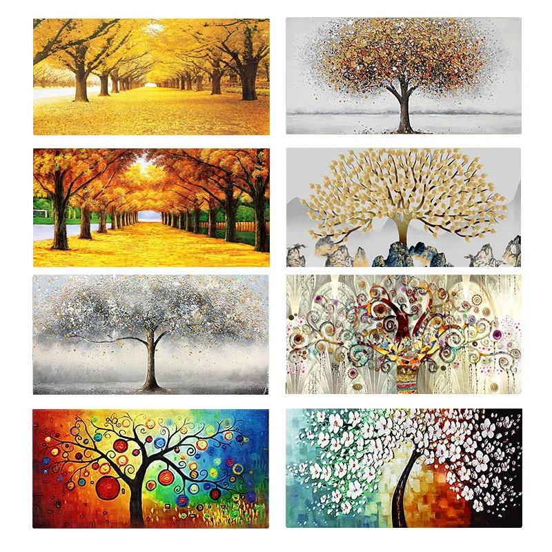 

Абстрактное искусство, холст с изображением дерева, постеры с цветами, настенное искусство, картина с изображением ландшафта, цветочные принты для гостиной, домашние украшения