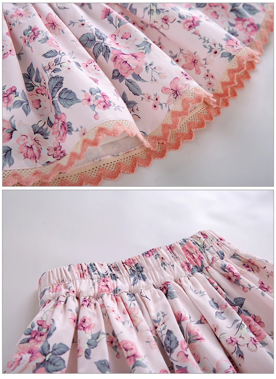 Pettigirl wholesale Autumn Girls Outfit Brown Blouse+ Flower Print Skirt Girl Clothing Set+Headband With Bow Kids Clothing