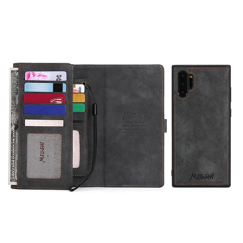 MEGSHI для Sansung Galaxy Note 10 Plus 9 8 S7 Brieftasche Fall 2 в 1 Abnehmbare Leder флип-чехол Magnetische Fall для A50 S105G