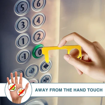 

No Touching Open Door Presses Antimicrobial Handle Elevator Hygiene Hand Keychain for Household Bedroom Decoration