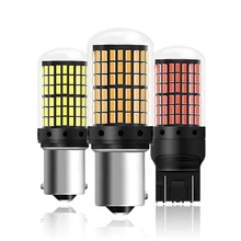 2х автомобильный T20 1156 светодиодный светильник Canbus T20 7443 Ba15s Bau15s P21W W21W поворотник тормозной задний багажник парковочные огни Нет ошибки красный