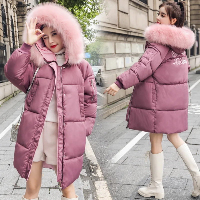 

Down Jacket Cotton-padded Clothes WOMEN'S Dress 2019 New Style Winter Korean-style Mid-length Loose Thick Cotton-padded Clothes