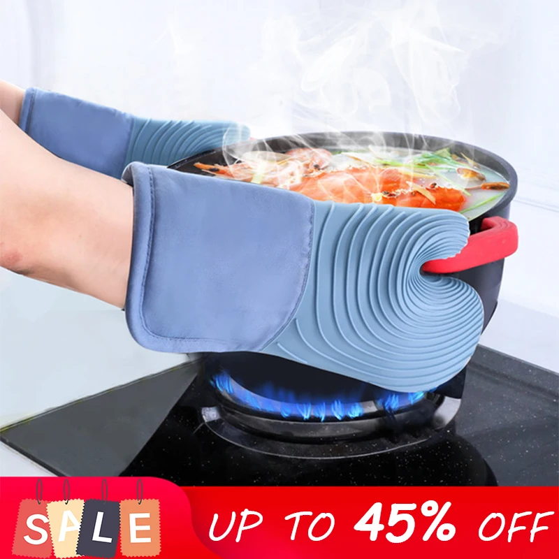 Heat Resistant Oven Gloves Oven Mitts for Kitchen Cooking Grilling Pot  Holders - AliExpress