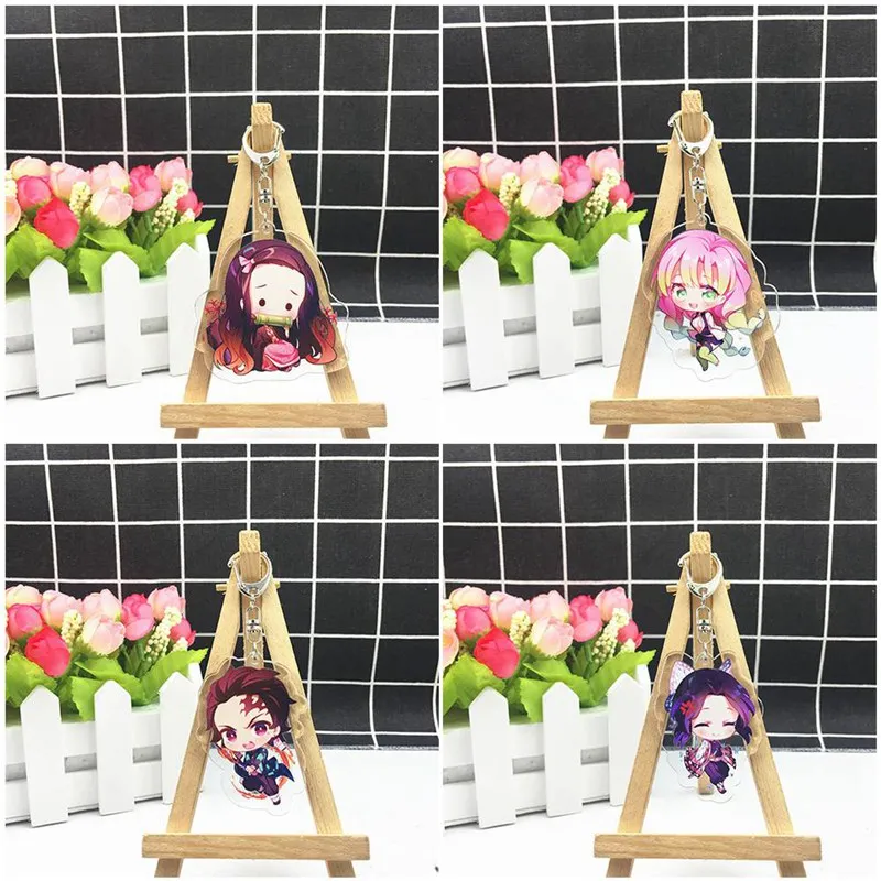 

Anime Demon Slayer Kimetsu no Yaiba keychain Kamado Tanjirou Nezuko Agatsuma Zenitsu Rengoku Kyoujurou cute fun Acrylic key ring