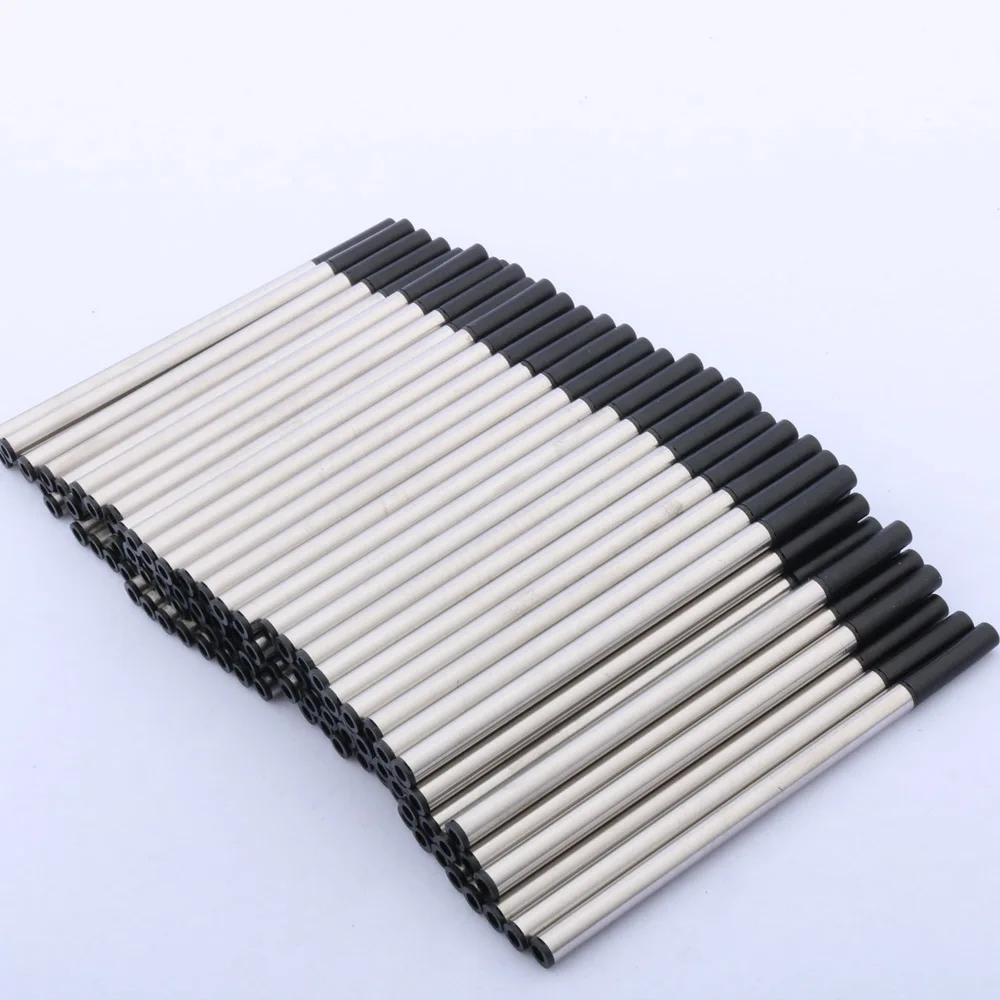 Jinhao 롤러 볼 펜 리필 100 개, 오피스 메탈 블랙