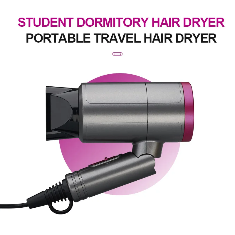 Foldable Hair Blower Professional Hair Dryer Anion Hair Dryer Professional 1200W Quick Dry Portable Smart Home Mini Travel Blow
